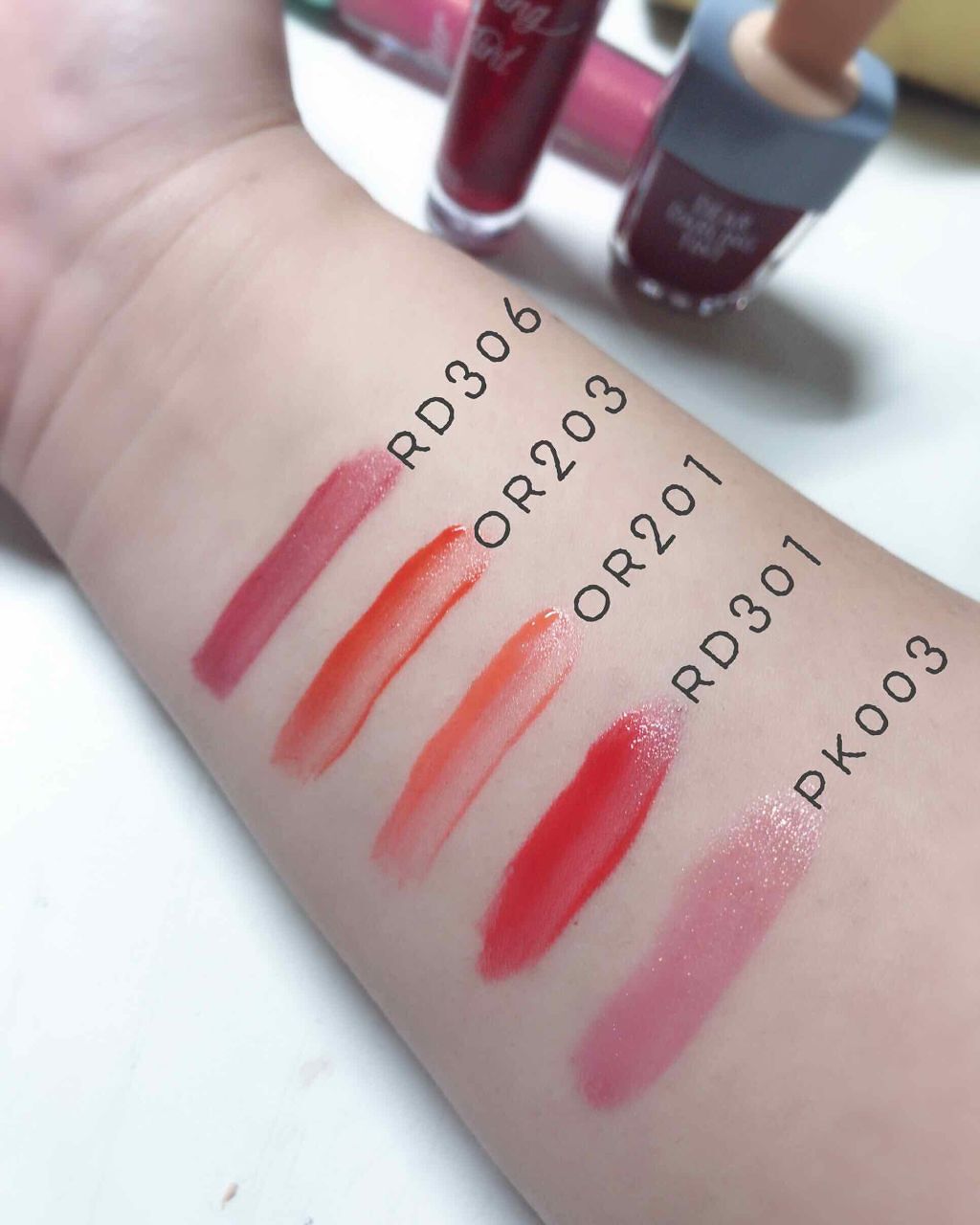 ディアダーリン ウォータージェルティント （アイスティント）/ETUDE/口紅を使ったクチコミ（2枚目）