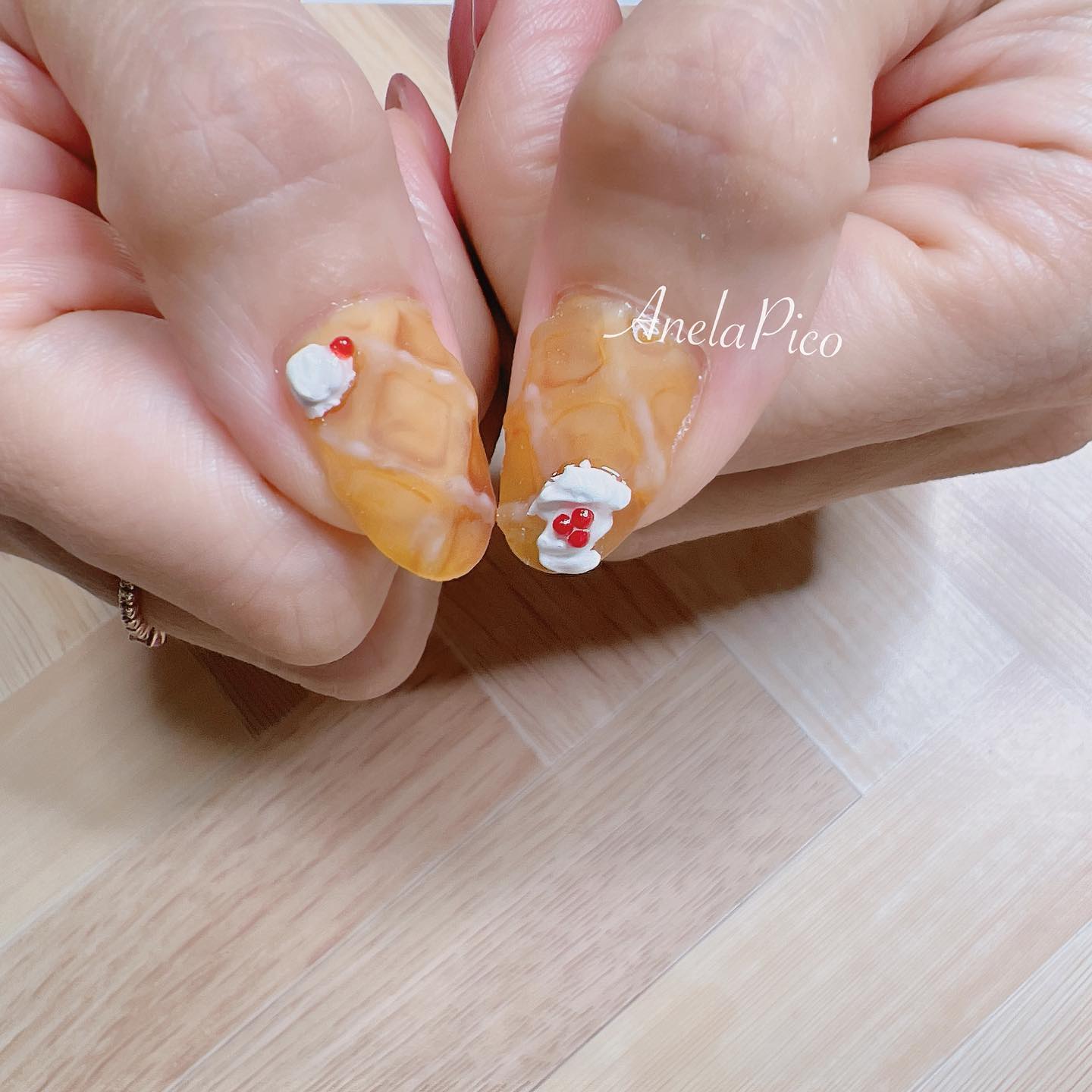 #ネイル,#純国産ジェルネイル,#ジェルネイル,#ワッフルネイル,#スイーツネイルのネイルデザイン
