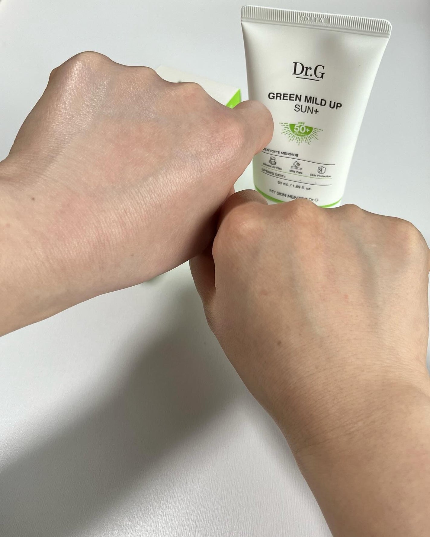 グリーンマイルドアップサンプラス/Dr.G/日焼け止めクリームを使ったクチコミ(4枚目)