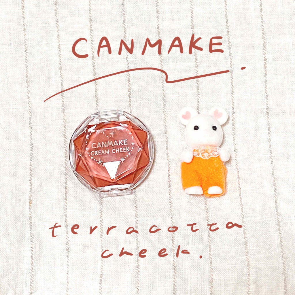 @小豆 on LIPS 「CANMAKEクリームチーク𓂃𓈒𓏸16アーモンドテラコッタクリ..」(1枚目)