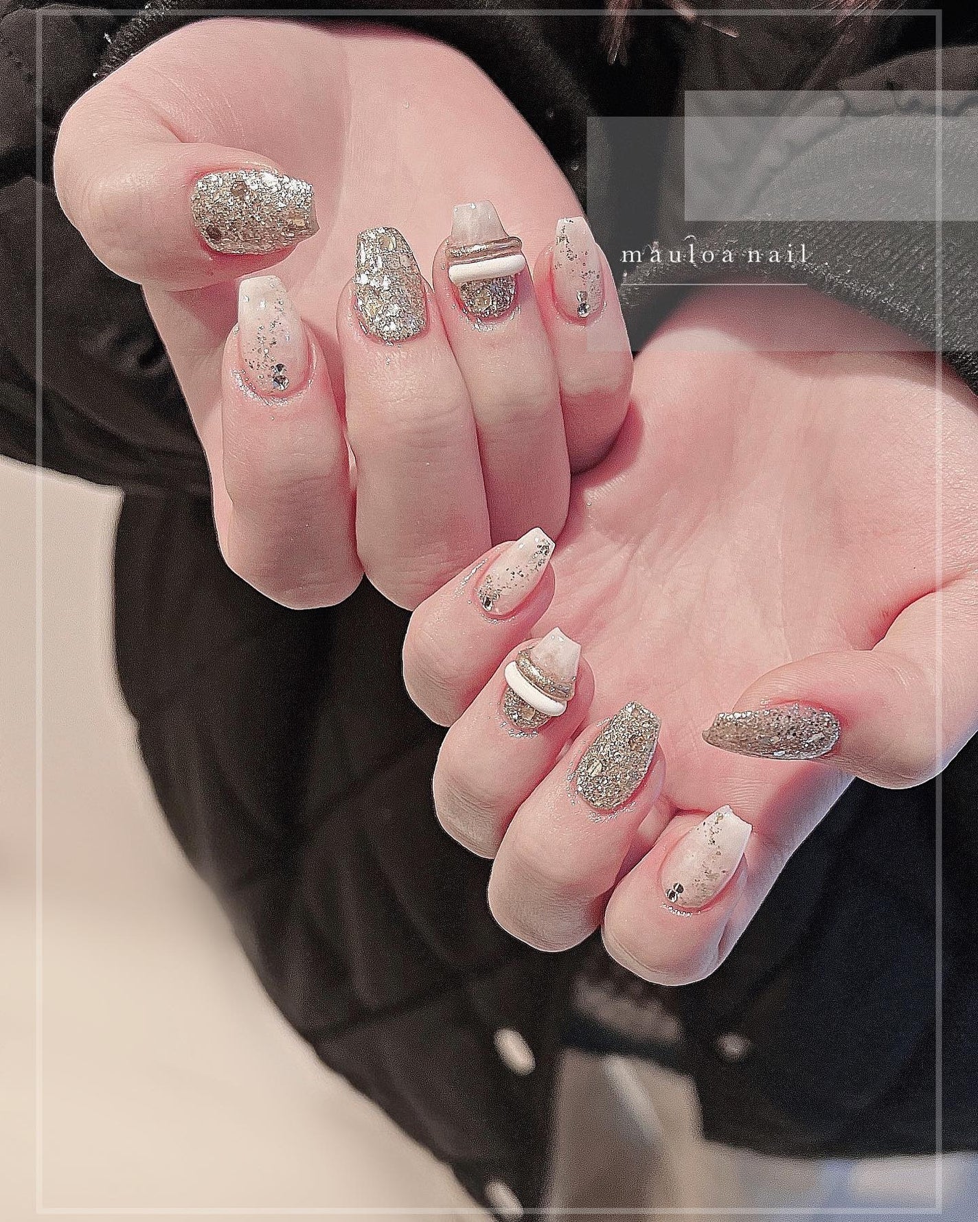 mauloa_nail on LIPS 「・ 過去画像から⭐️白リングネイルが変わってて可愛いのです🥰✨..」(1枚目)