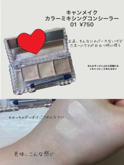 カラーミキシングコンシーラー/キャンメイク/パレットコンシーラーを使ったクチコミ(4枚目)