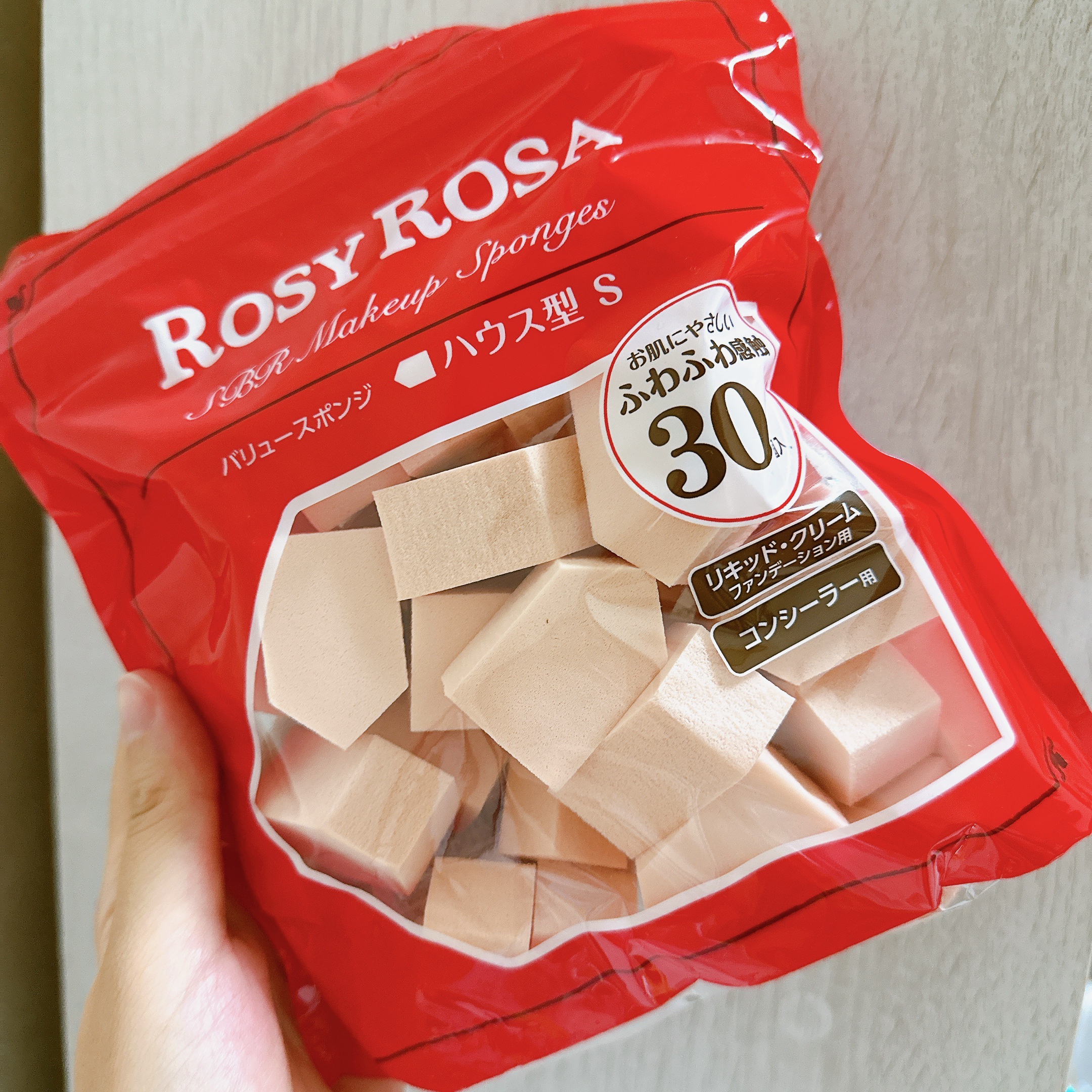 バリュースポンジN ハウス型タイプS 30P/ロージーローザ/パフ・スポンジを使ったクチコミ（1枚目）