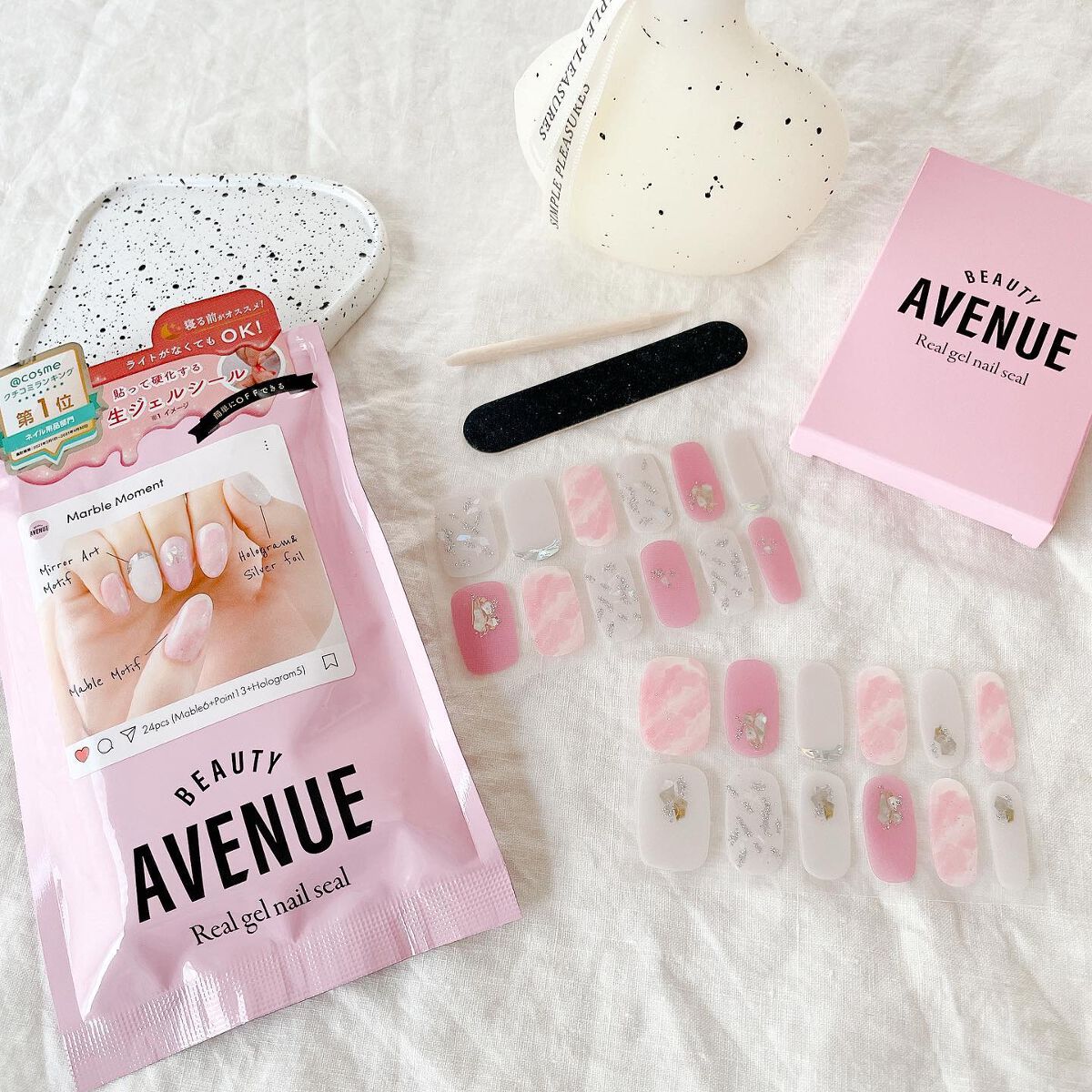 リアルジェルネイルシール マーブルモーメント/BEAUTY AVENUE/ネイルシールを使ったクチコミ（2枚目）