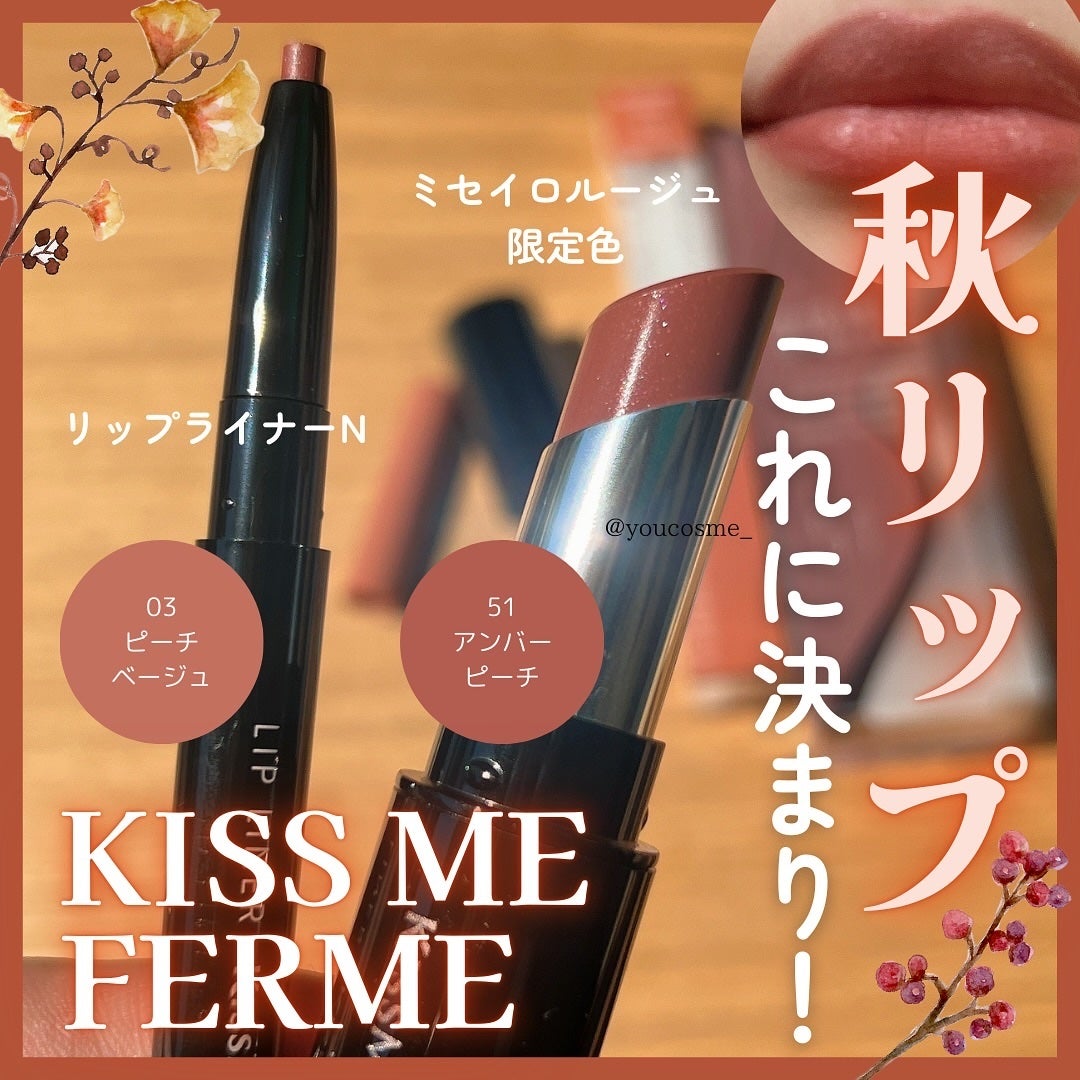 キスミー フェルム ミセイロルージュ/キスミー フェルム/口紅を使ったクチコミ(1枚目)