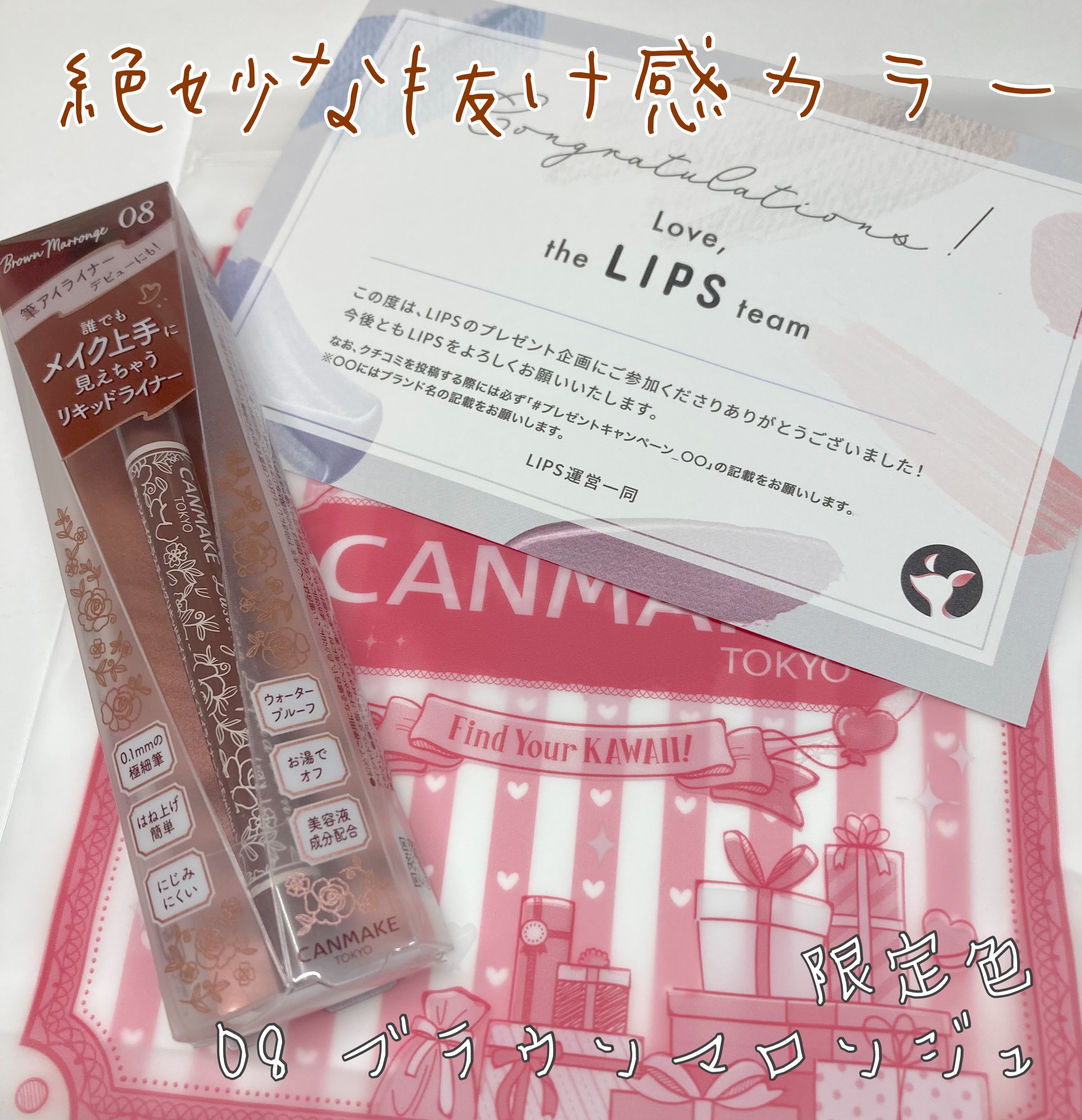 ラスティングリキッドライナー 08 ブラウンマロンジュ/キャンメイク/リキッドアイライナーを使ったクチコミ（1枚目）