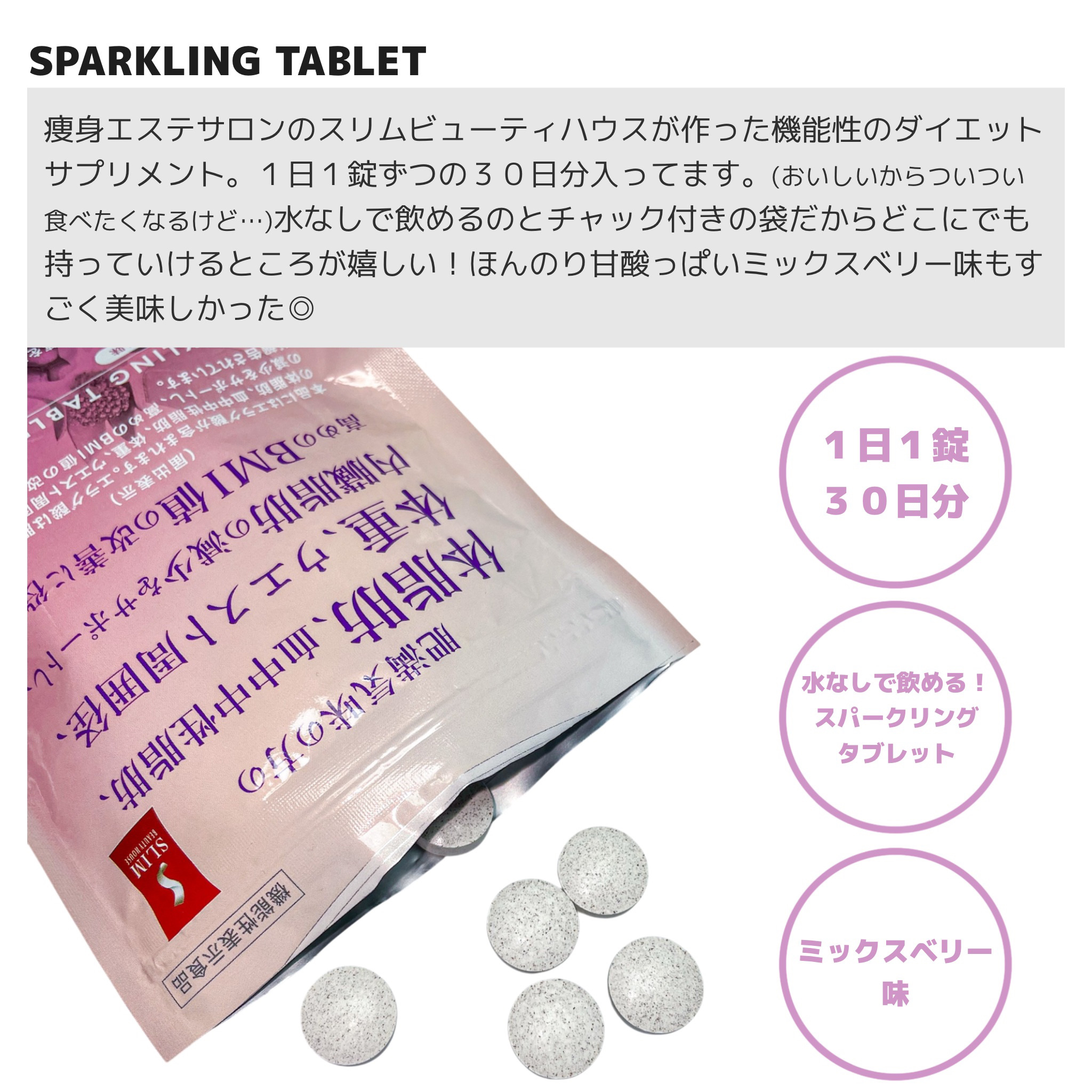 スリムビューティハウススパークリングタブレット/スリムビューティハウス/ボディサプリメントを使ったクチコミ（2枚目）