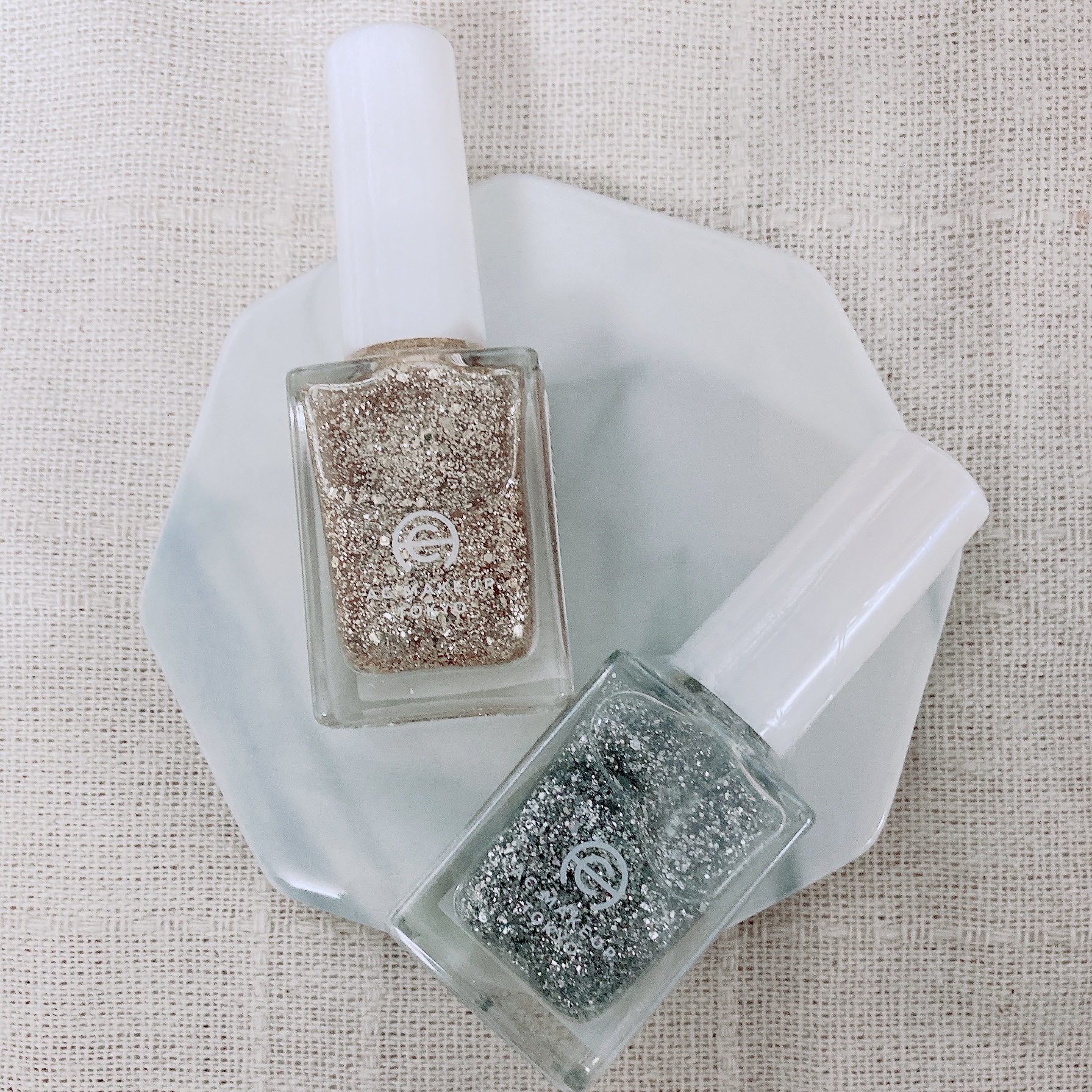 ACネイルエナメル 009 シルバー グリッター/セリア/マニキュアを使ったクチコミ（2枚目）