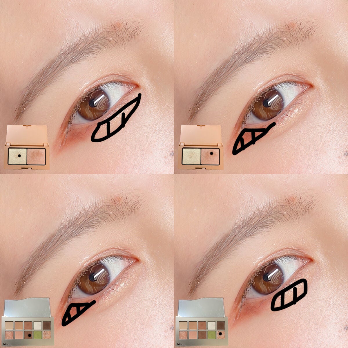 ニューデップスアイシャドウパレット/hince/アイシャドウパレットを使ったクチコミ(3枚目)