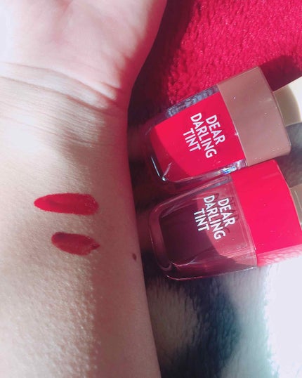 ディアダーリン ウォータージェルティント (アイスティント)/ETUDE/口紅を使ったクチコミ(3枚目)