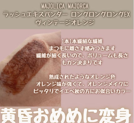 ラッシュエキスパンダー ロングロングロング EX OR505 ヴィンテージオレンジ 歩幅/MAJOLICA MAJORCA/マスカラの画像