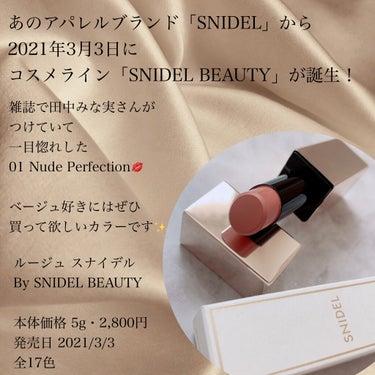 ルージュスナイデル n 01 Nude Perfection【旧】/SNIDEL BEAUTY/口紅を使ったクチコミ（3枚目）