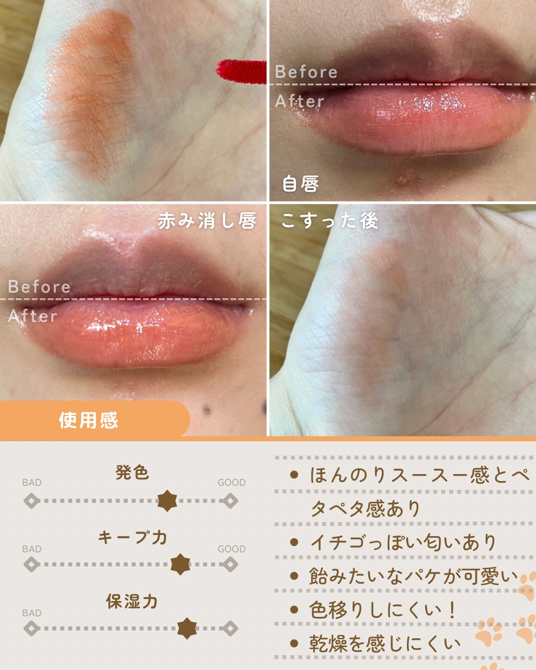 ザ ジューシーラスティングティント/rom&nd/リップティントを使ったクチコミ(2枚目)