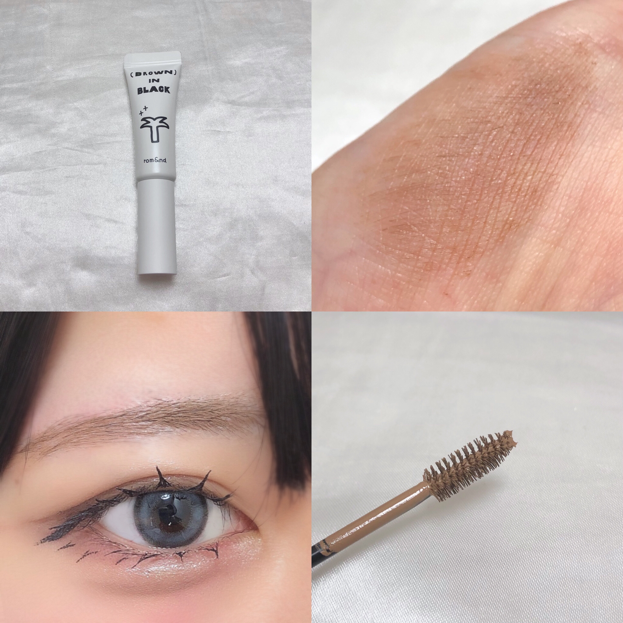 ハンオールブロウカラ 02 マイルドウッディ（INAPSQUAREコラボ）/rom&nd/眉マスカラを使ったクチコミ（2枚目）