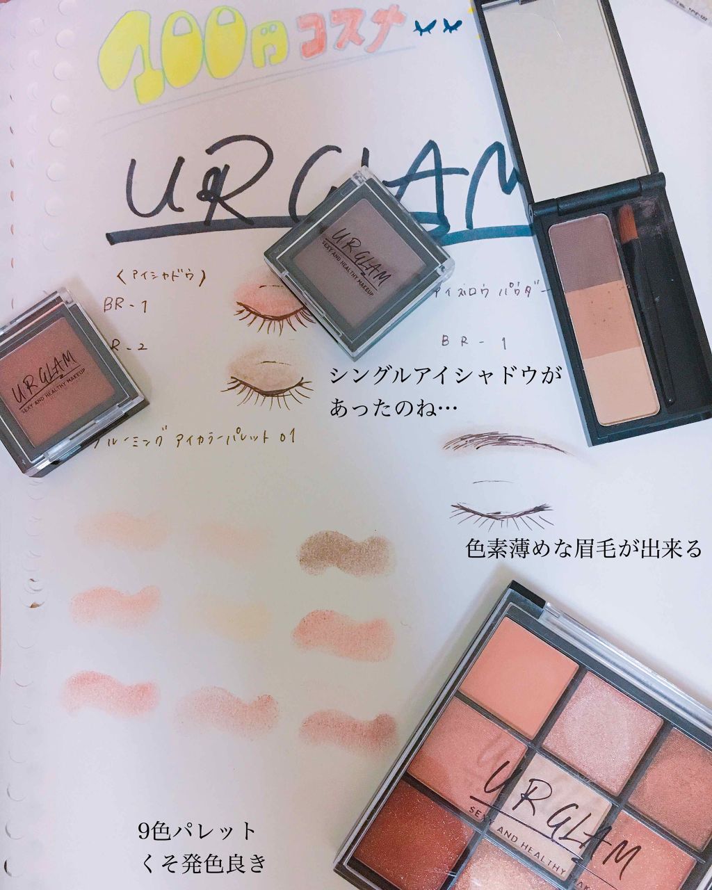 UR GLAM BLOOMING EYE COLOR PALETTE/U R GLAM/アイシャドウパレットを使ったクチコミ(2枚目)
