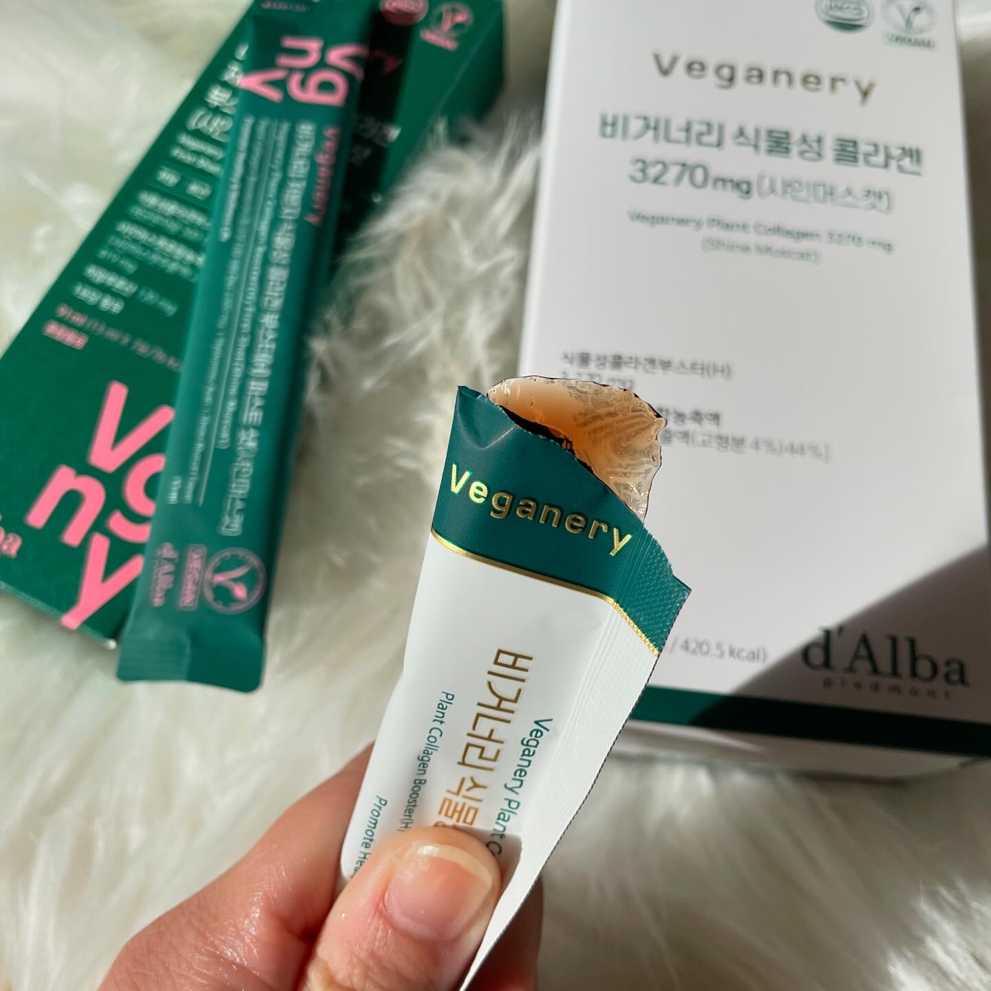 ヴィーガナリー低分子植物性コラーゲンブースターファーストショット/ダルバ/美容サプリメントを使ったクチコミ（3枚目）