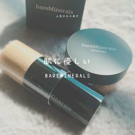 bareMinerals ビューティフル フィニッシュ ブラシのクチコミ「★━━━━
ᴏʀɪɢɪɴᴀʟ ꜰᴏᴜɴᴅᴀᴛɪᴏɴ
使ってみたよぉ 𓈒𓂂🪞
ブラシもふわふわ.....」(1枚目)