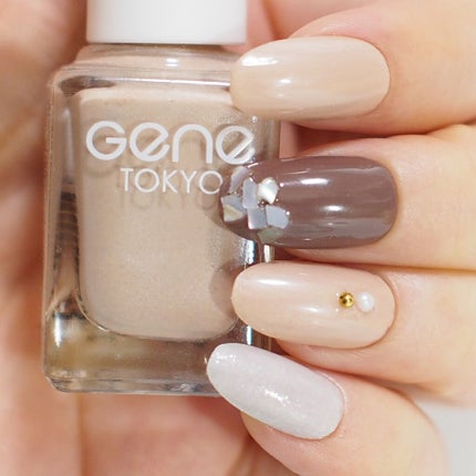 #サンリオネイル,#フレンドネイル,#GENEネイル,#ベージュネイル,#シェルネイル,#ブラウンネイル,#プチプラネイル,#セルフネイル,#ネイル,#簡単ネイルのネイルデザイン