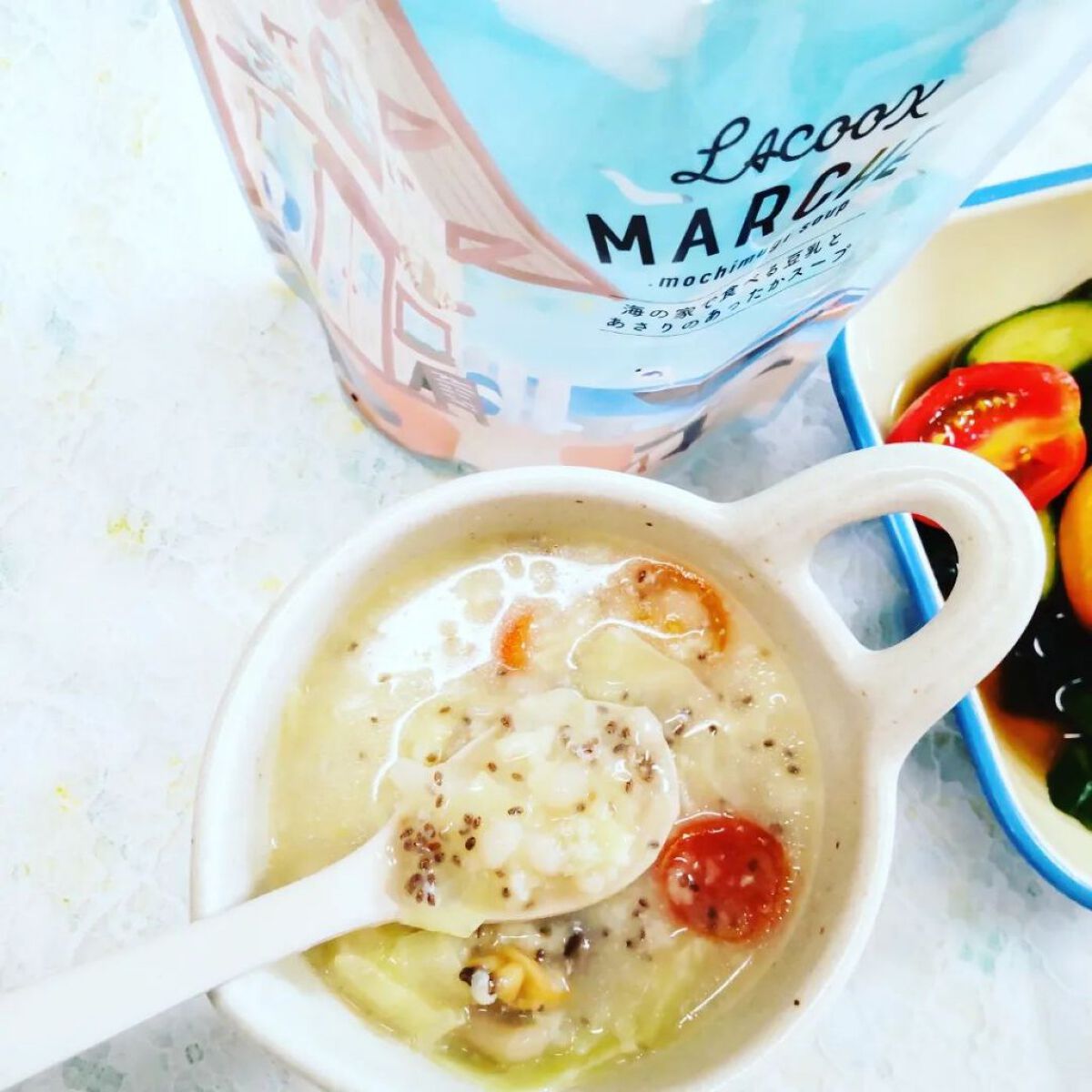 もち麦スープ/ラコックマルシェ/低糖質食品を使ったクチコミ（2枚目）