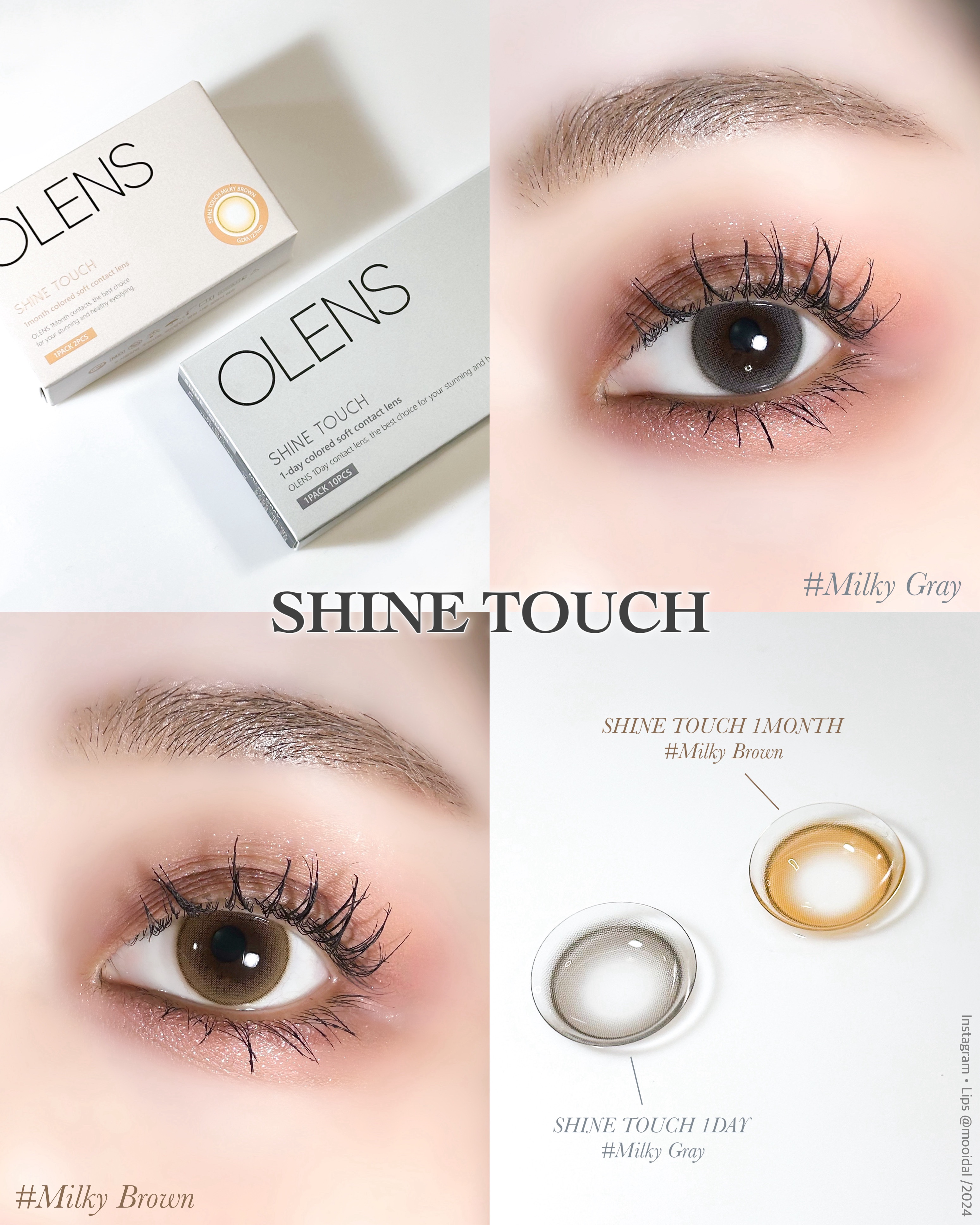 ShineTouch 1day ミルキーグレー/OLENS/ワンデー（１DAY）カラコンを使ったクチコミ（1枚目）