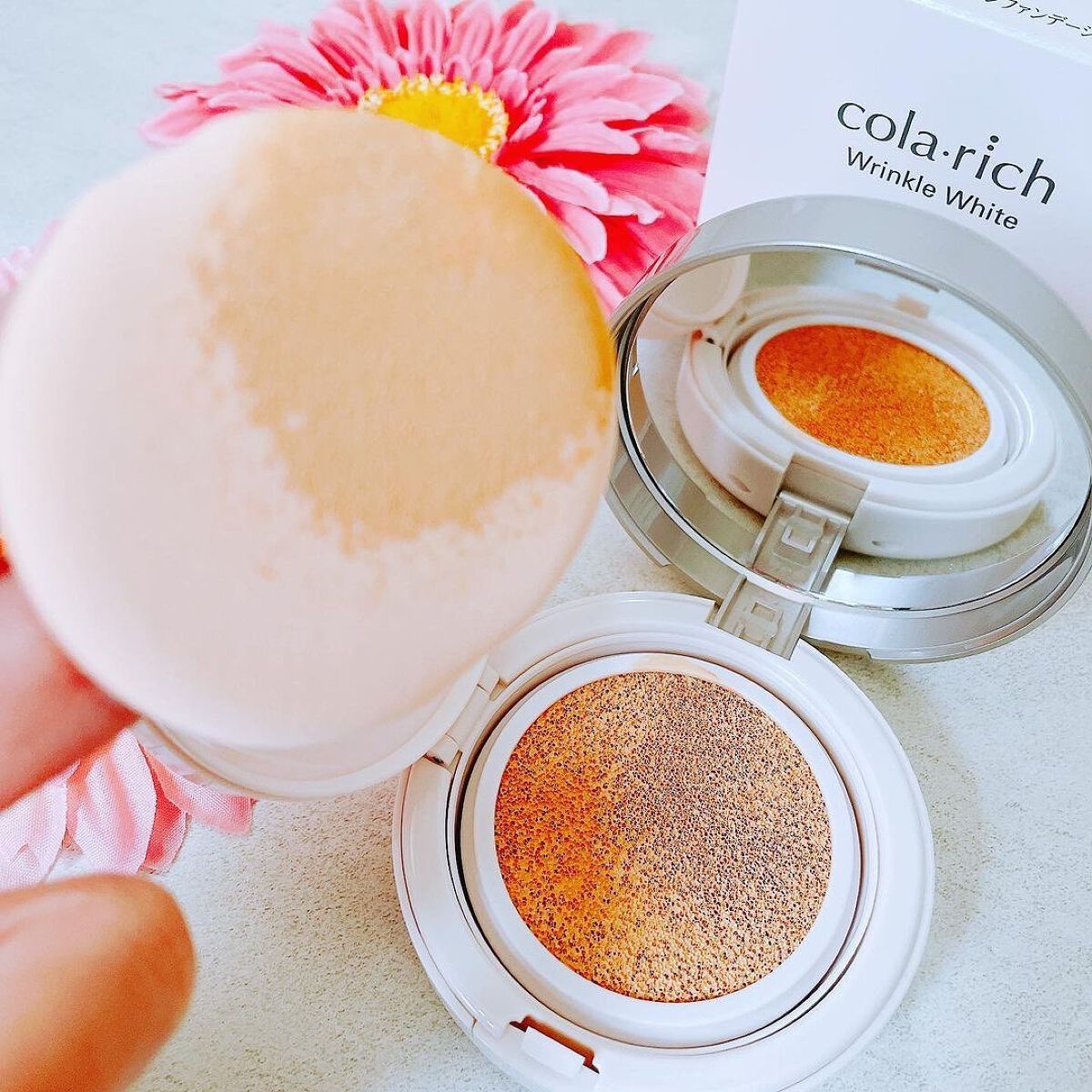 リンクルホワイトクッションファンデーション/コラリッチ/クッションファンデーションを使ったクチコミ(5枚目)