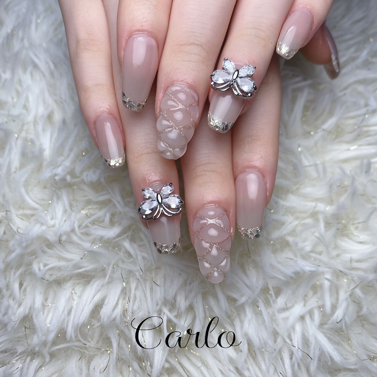 #キルティングネイル,#艶ネイルのネイルデザイン