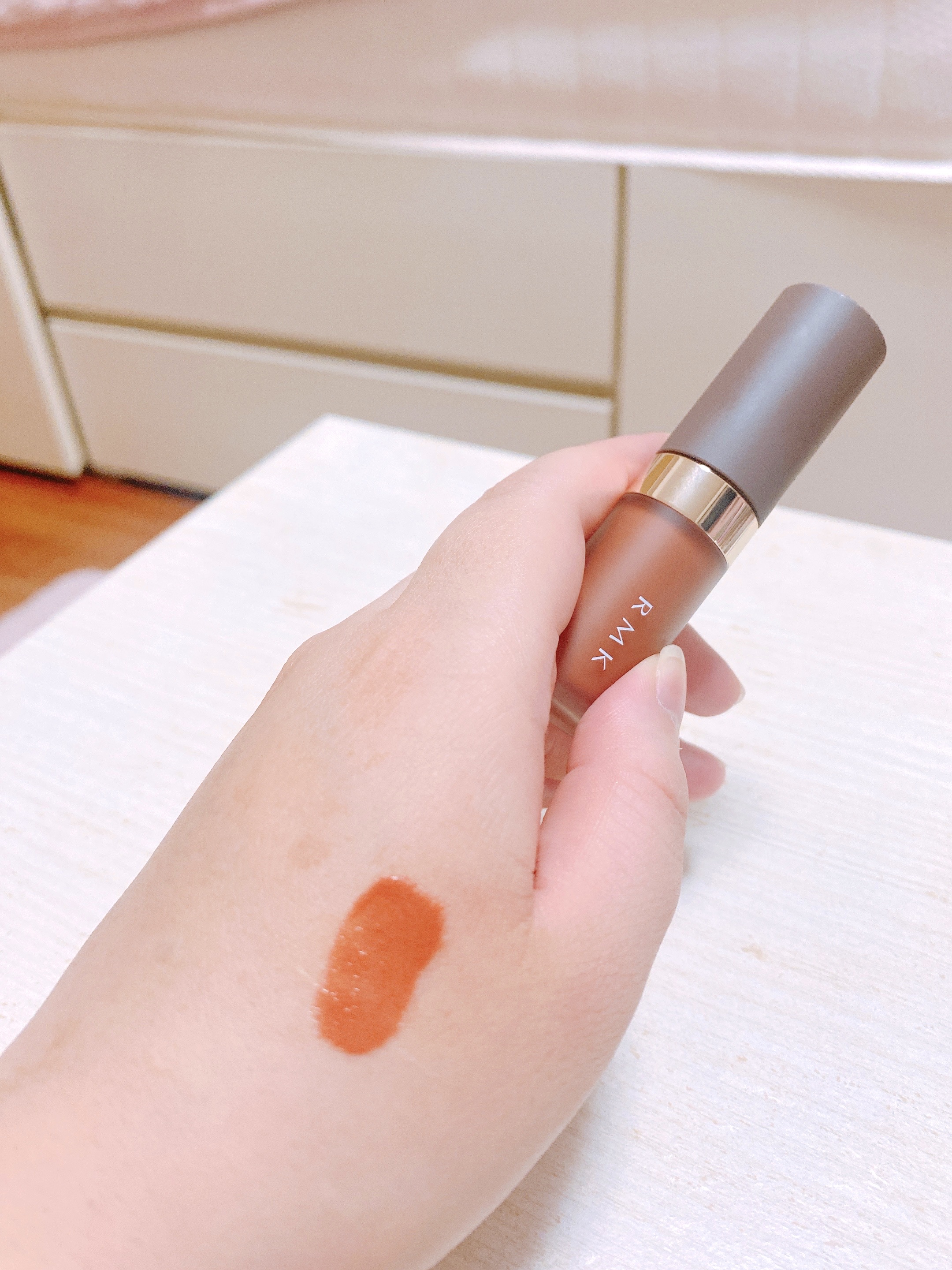 RMK リクイド リップカラー 01 シアー セピア/RMK/口紅を使ったクチコミ（2枚目）