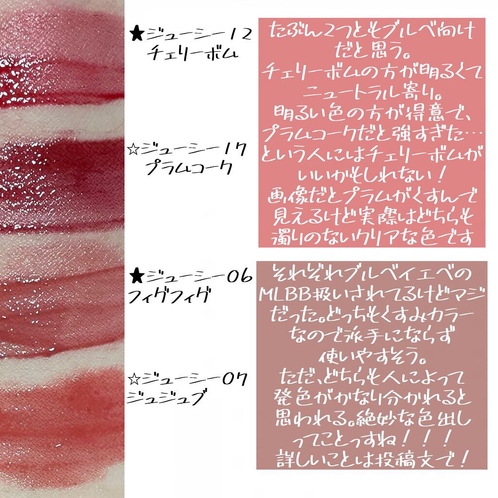 ジューシーラスティングティント/rom&nd/リップティントを使ったクチコミ(3枚目)