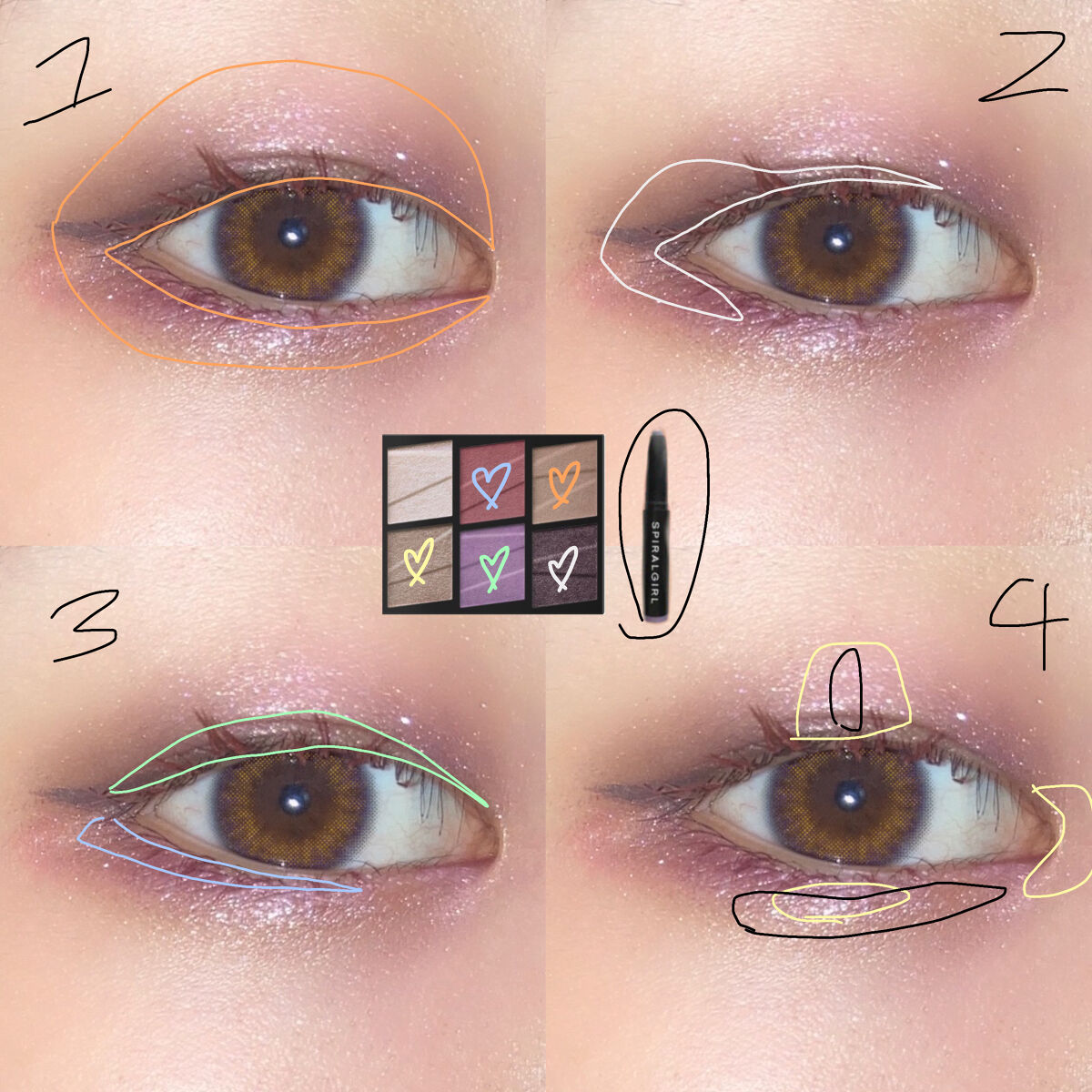 SPIRAL GIRL マルチライナー/DAISO/スティックアイシャドウを使ったクチコミ（3枚目）