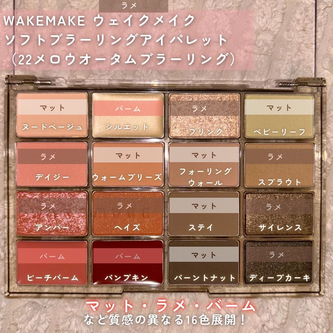ソフトブラーリングアイパレット/wakemake/アイシャドウパレットを使ったクチコミ（2枚目）