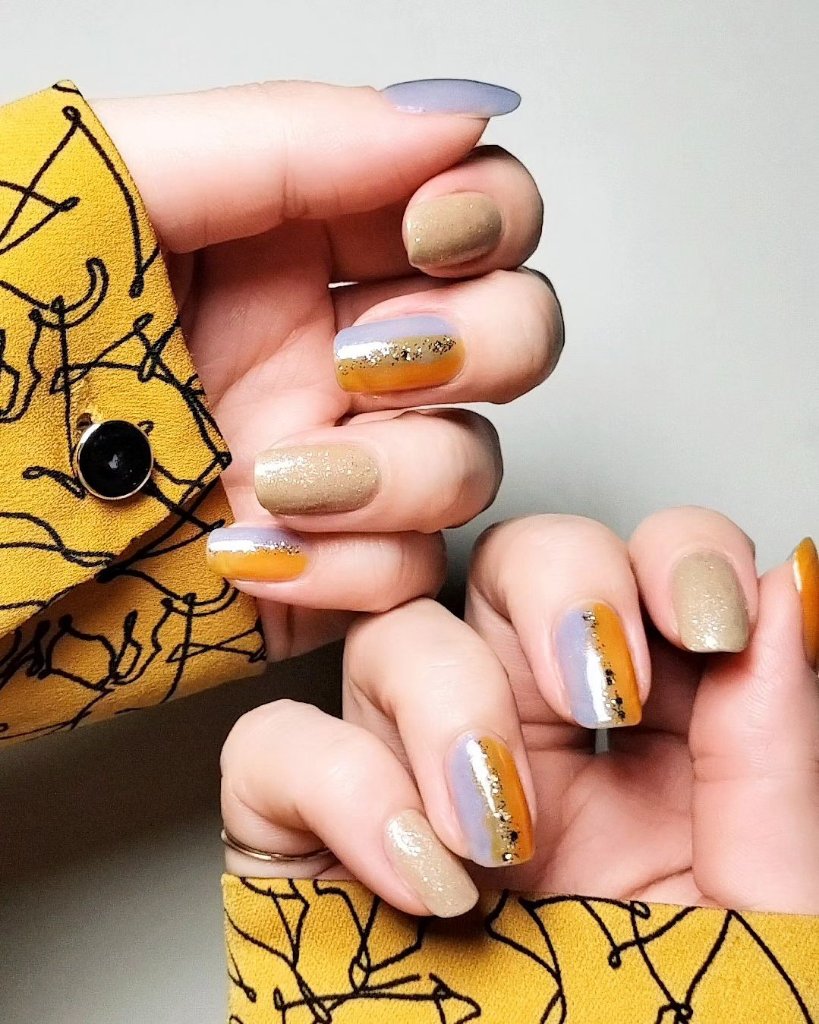 プレイフル アップデートネイル pun-08 シャンパンゴールド/PLAYFUL/オールインワンネイルを使ったクチコミ（3枚目）