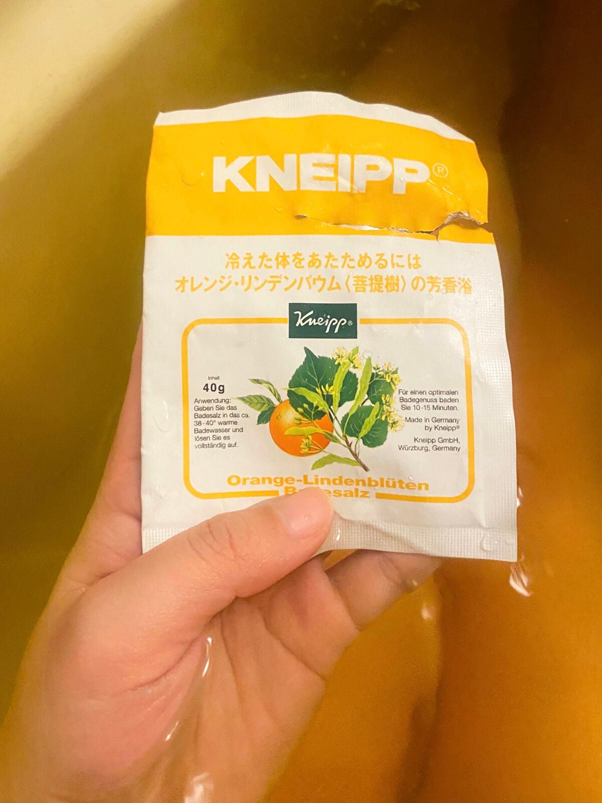 クナイプ バスソルト オレンジ・リンデンバウム<菩提樹>の香り/クナイプ/無機塩系入浴剤を使ったクチコミ(1枚目)