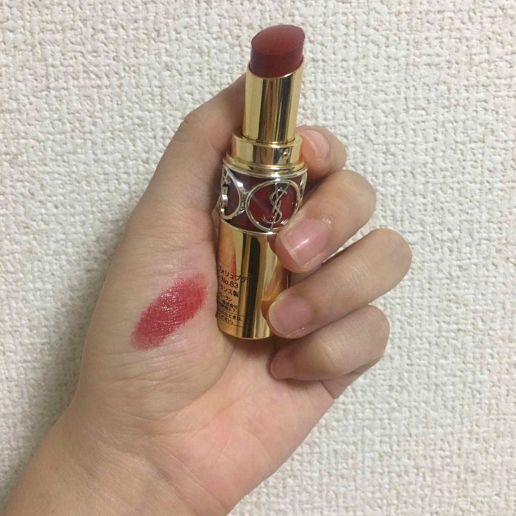 ルージュ ヴォリュプテ シャイン/YVES SAINT LAURENT BEAUTE/口紅を使ったクチコミ(2枚目)