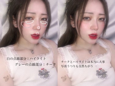 李瑠　LIL（リル） on LIPS 「【面長気味の女の子へ】顔のバランスがよく見えるポイント♡比較写..」（3枚目）