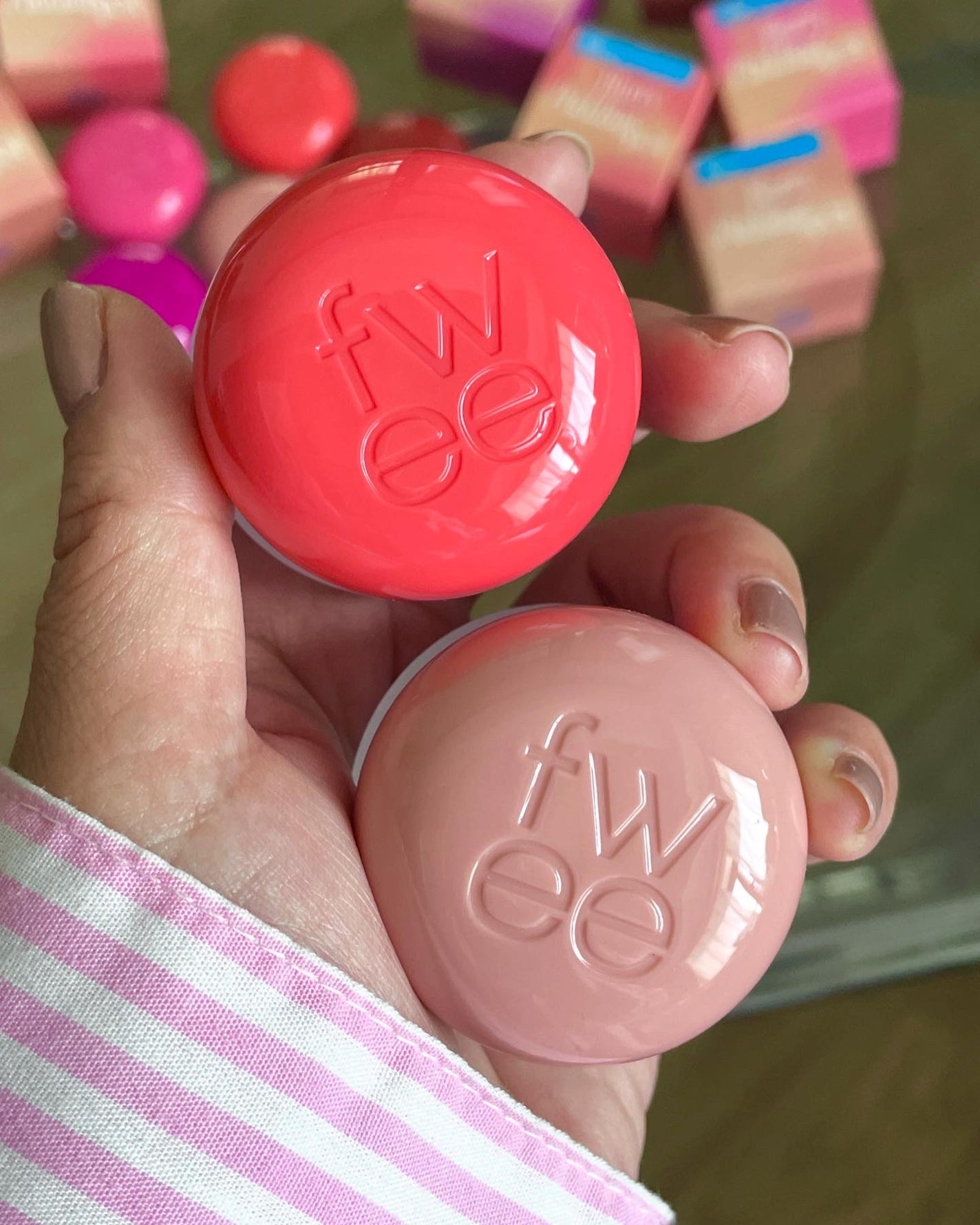 リップアンドチーク ブラーリープリンポット/fwee/口紅を使ったクチコミ(2枚目)