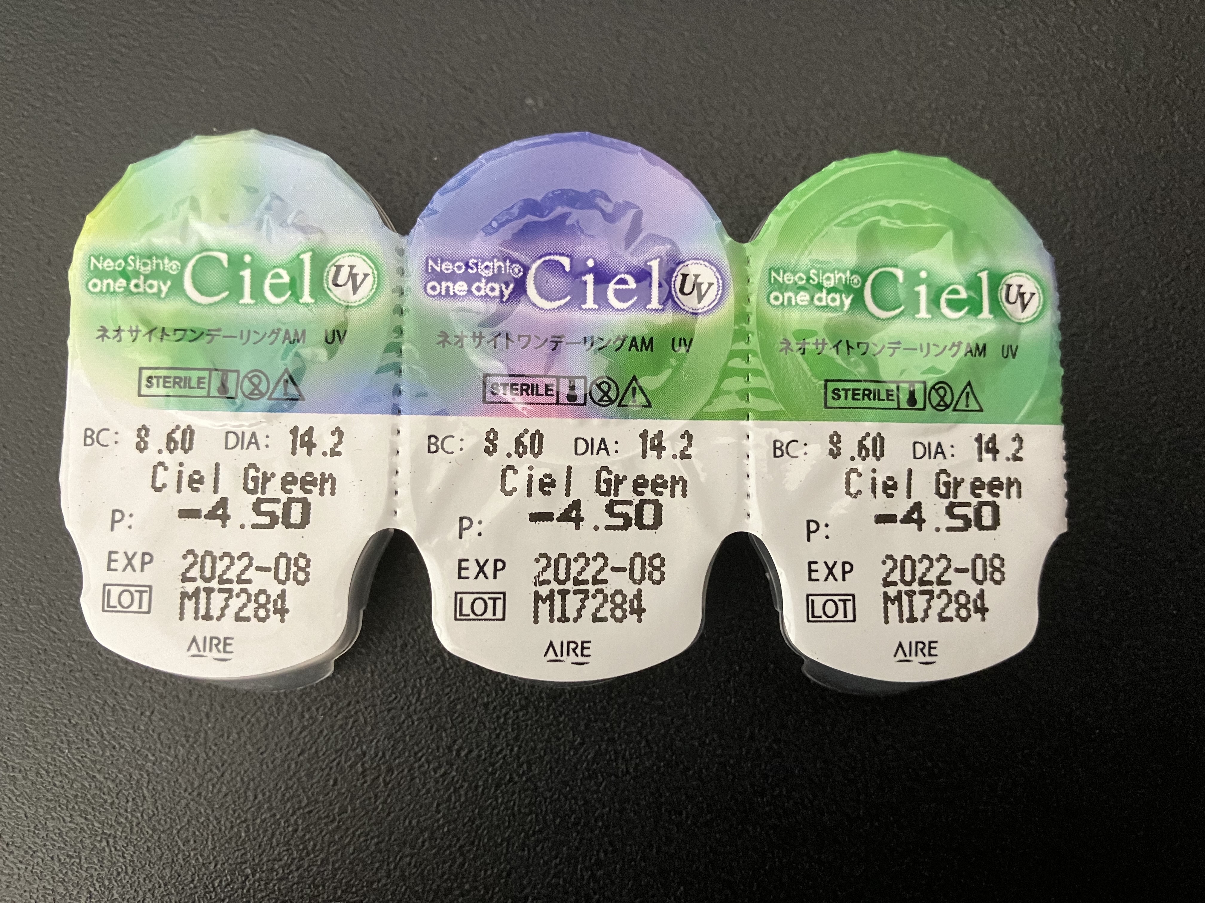 ネオサイトワンデー シエルUV シエルグリーン/Aire/ワンデー（１DAY）カラコンを使ったクチコミ（1枚目）