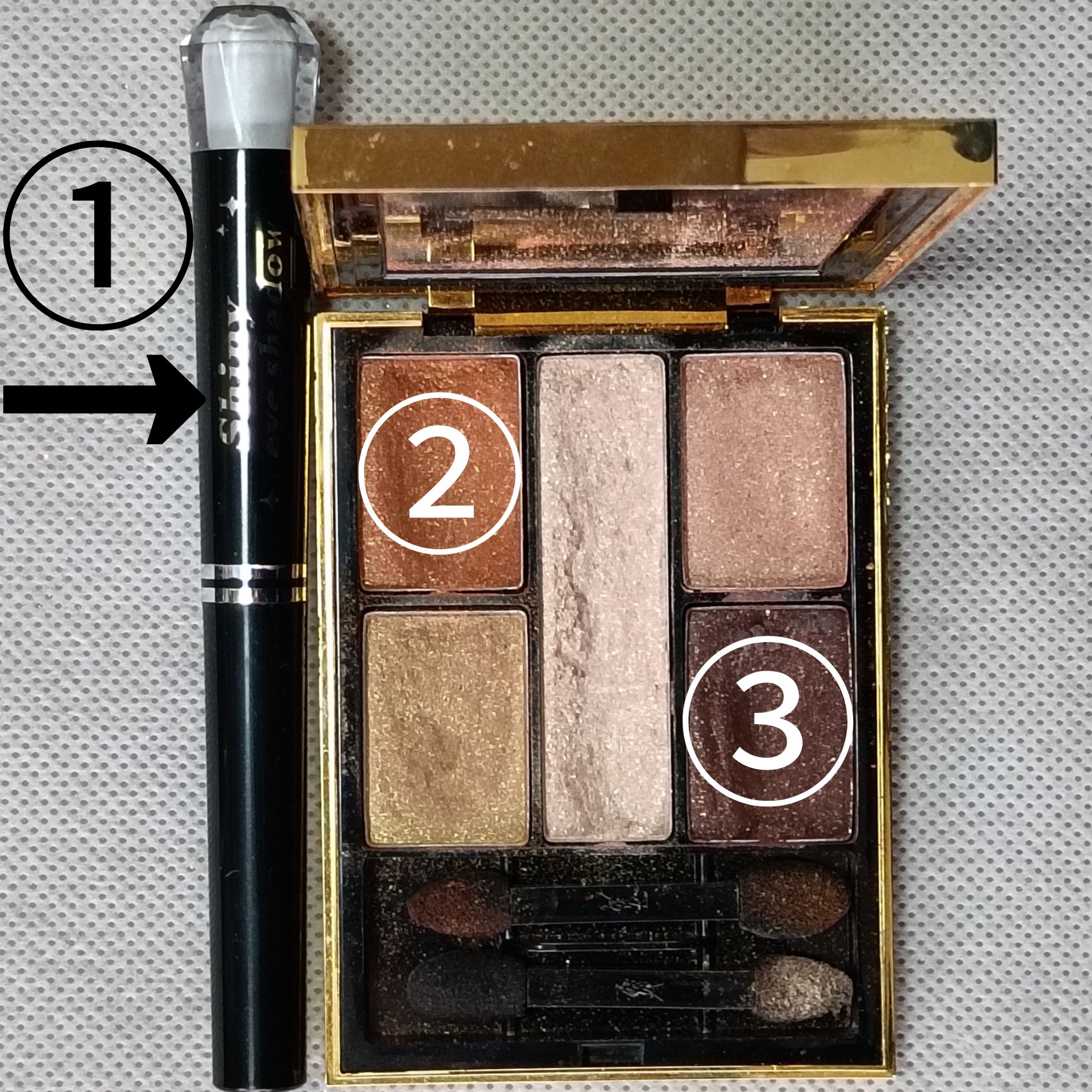 Shiny eye shadow/DAISO/スティックアイシャドウを使ったクチコミ（3枚目）