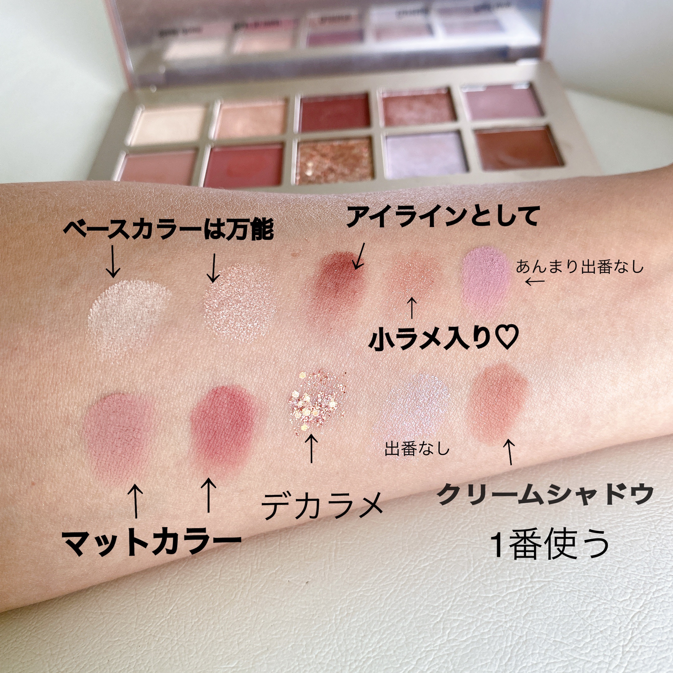 ニューデップスアイシャドウパレット 02 オフ･バランス/hince/アイシャドウパレットを使ったクチコミ（3枚目）