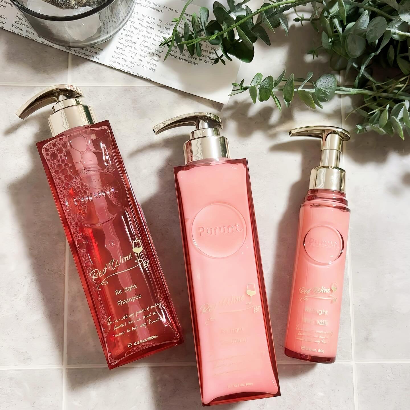 【3箱セット】プルント リライトペアセット ワインレッド シャンプー Purunt.のヘアケア・スタイリング プルント リライトペアセット