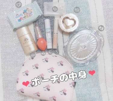 
最近のポーチの中身👝♡


結構前のsweetの付録のポーチに
ぴったりに入ってうれしくなったので、、笑
（結構小さいのに、、）


わたしは心配性で前までは荷物も多くて
メイクポーチの中もフルメイク