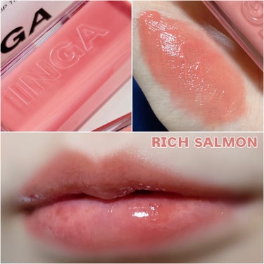 Water Glow Lip Tint 02 リッチサーモン（Rich Salmon）/INGA/口紅を使ったクチコミ（3枚目）