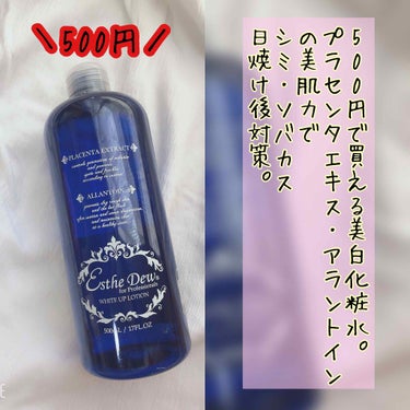 ドンキで500円で買える美白化粧水💭💭
ボトルがオシャレで美白と宣伝文句に釣られてすぐカゴに入れちゃった…😳



･エステ デュウ フォー プロフェッショナルズ
ホワイト アップローション  500㎖