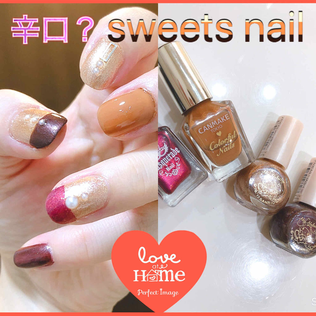 #スイーツネイル,#100均ネイルのネイルデザイン