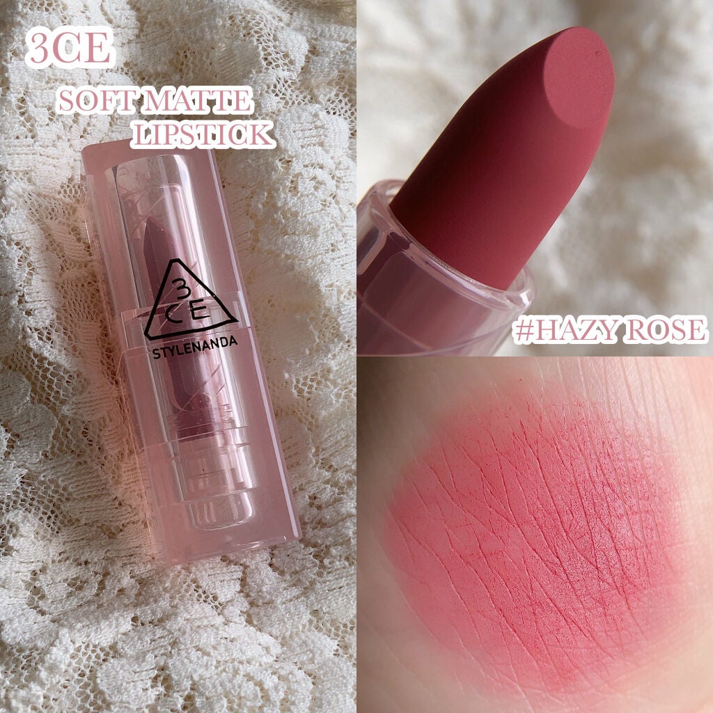 3CE SOFT MATTE LIPSTICK/3CE/口紅を使ったクチコミ(2枚目)