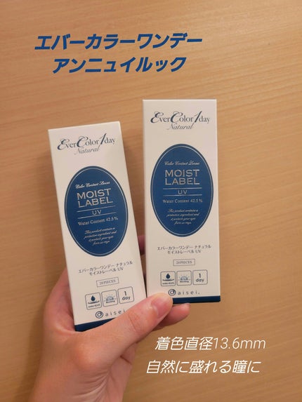 エバーカラーワンデーナチュラル モイストレーベルUV アンニュイルック/エバーカラー/ワンデー(1DAY)カラコンの画像