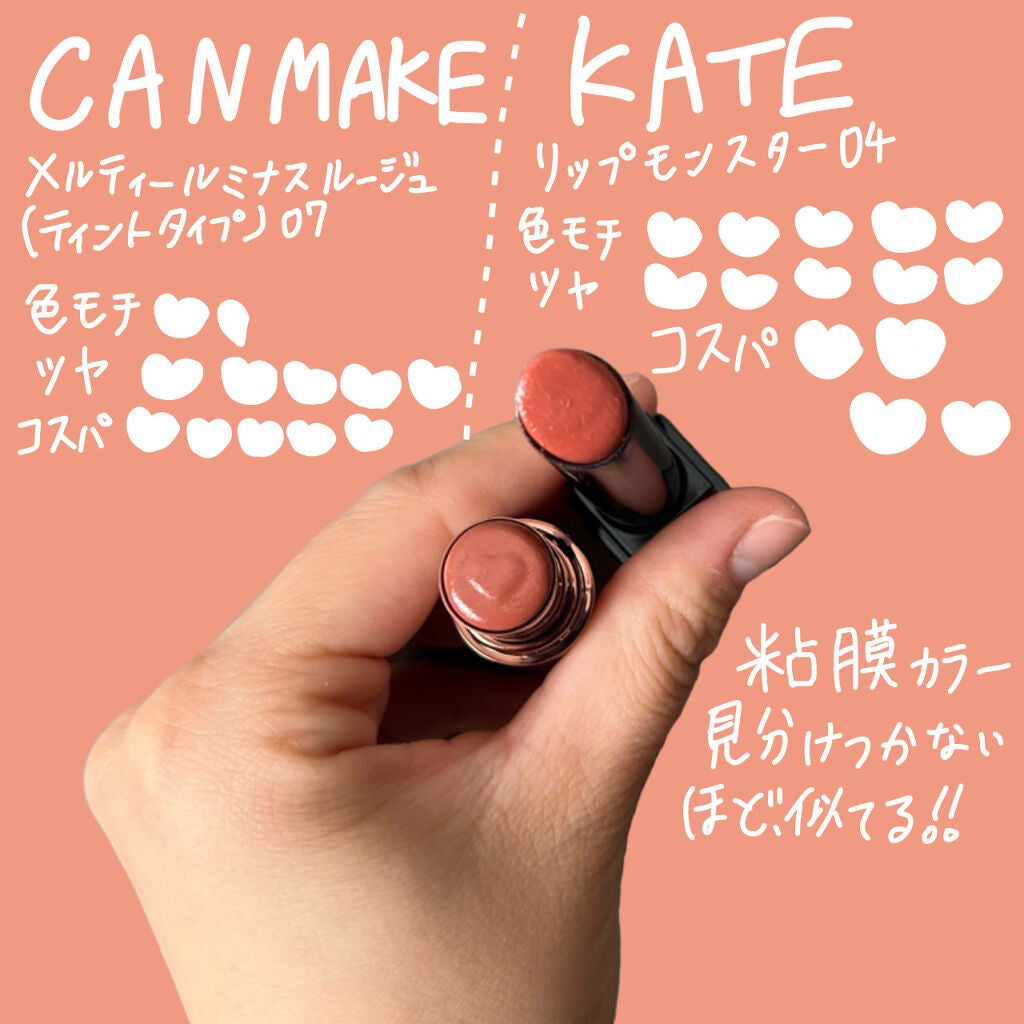 メルティールミナスルージュ(ティントタイプ)/キャンメイク/リップティントを使ったクチコミ(5枚目)