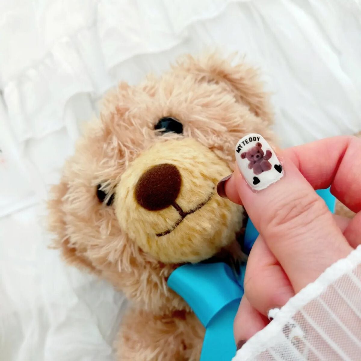 あちゃみん on LIPS 「くまネイル…| ᐕ)·Sheinで買ったまま使えていなかったシ..」(3枚目)