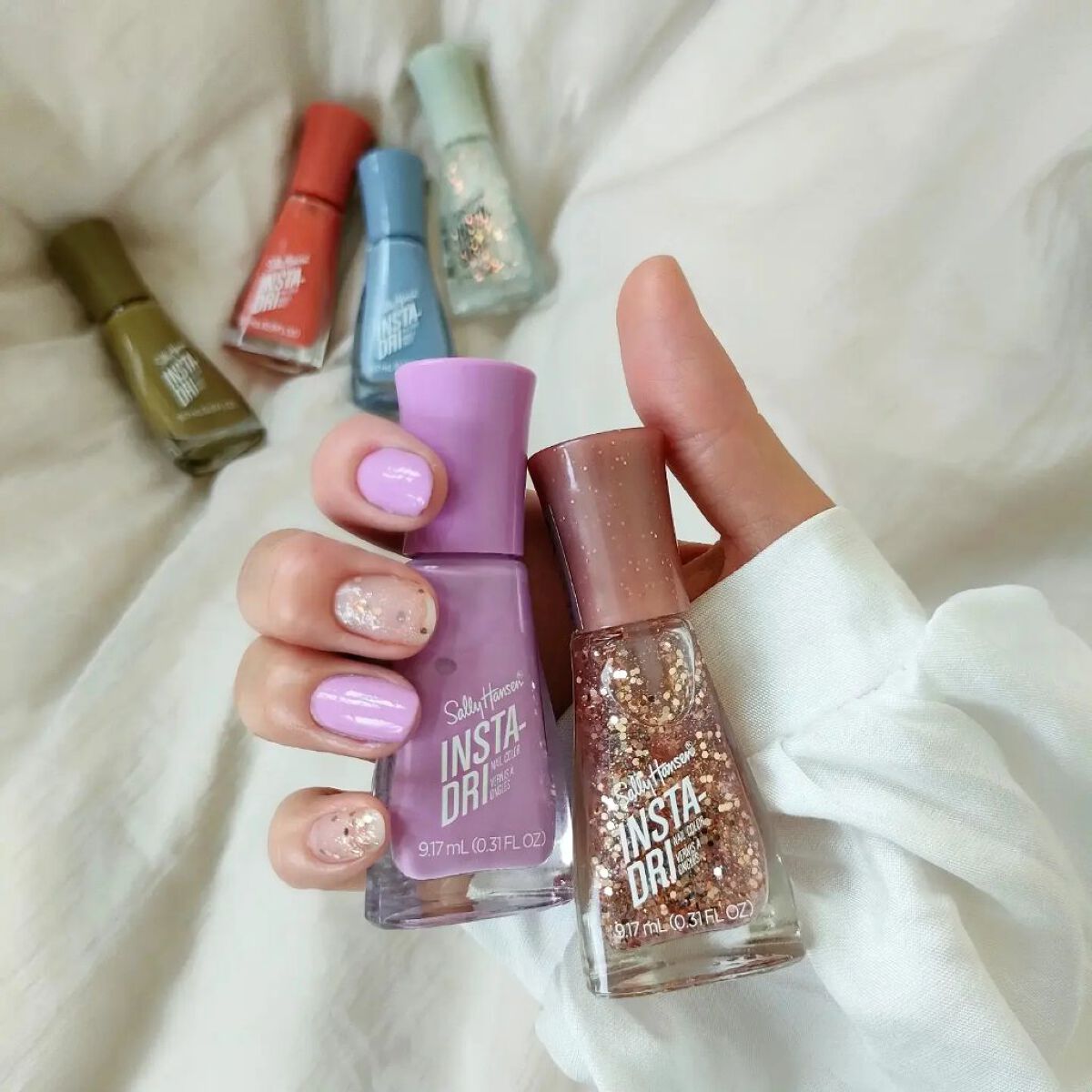 インスタドライ ネイルカラー 258 シューティングスター/サリーハンセン/オールインワンネイルを使ったクチコミ（1枚目）