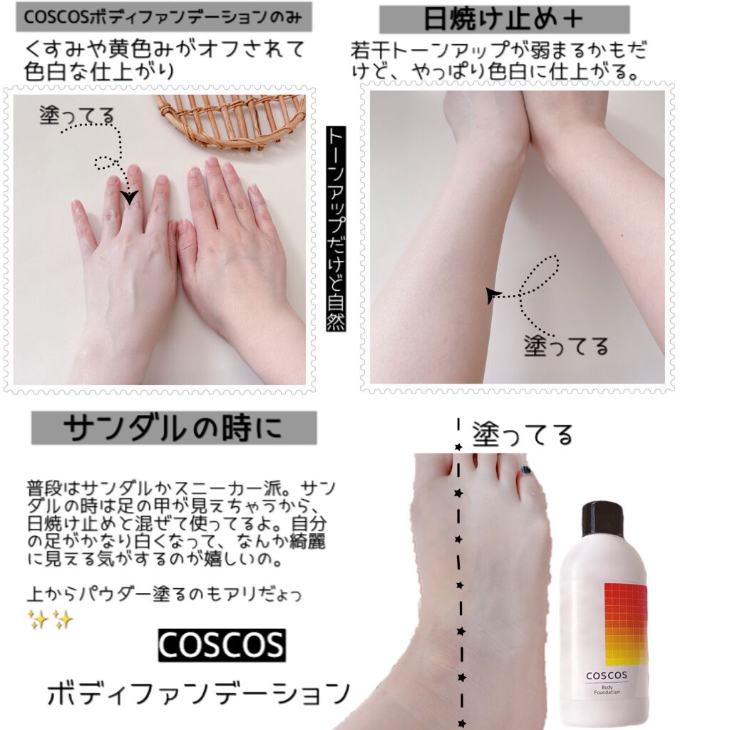 ボディファンデーション/COSCOS/ボディミルクを使ったクチコミ(5枚目)