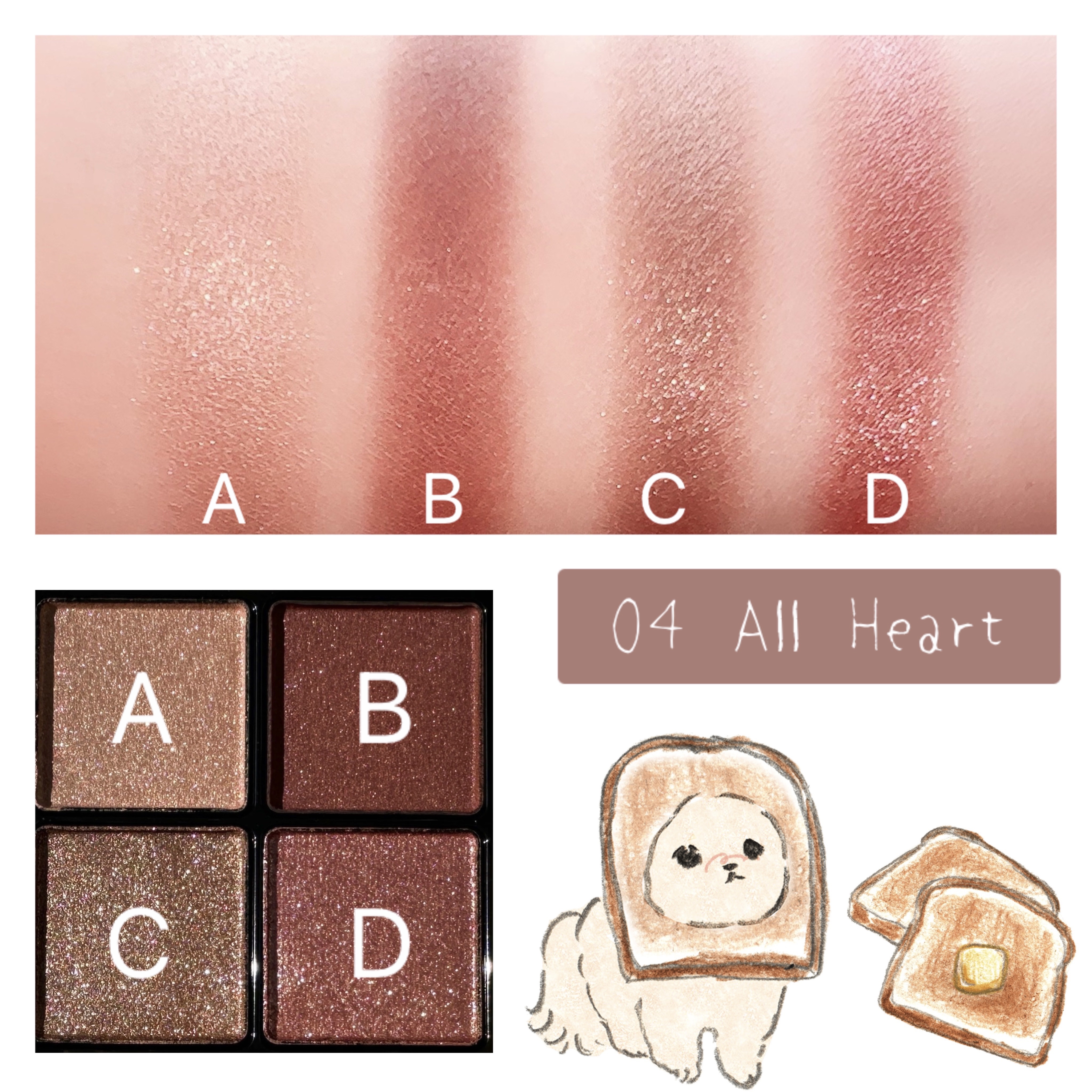 RMK シンクロマティック アイシャドウパレット 04 オールハート /RMK/アイシャドウパレットを使ったクチコミ（2枚目）